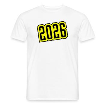 2026 - Men's T-Shirt - white - Front - AI Model Male 178 dark (178cm)