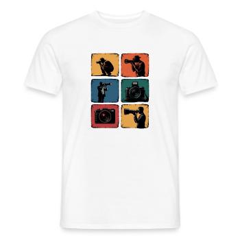 Motif photographe photo rétro - T-shirt homme - blanc - Devant - AI Model Male 178 dark (178cm)