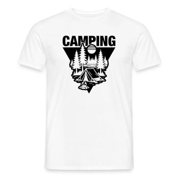 Camping sous tente Symbole de la nature - T-shirt homme - blanc - Devant - AI Model Male 178 dark (178cm)