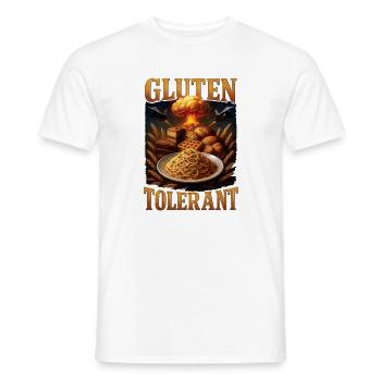 Gluten Gluten Intolerance Joke Gift - Men's T-Shirt - white - Front - AI Model Male 178 dark (178cm)