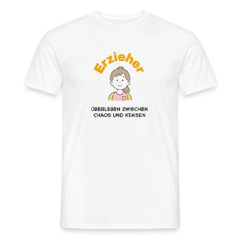 Éducatrice – Héroïne entre chaos et biscuits - T-shirt homme - blanc - Devant - AI Model Male 178 dark (178cm)