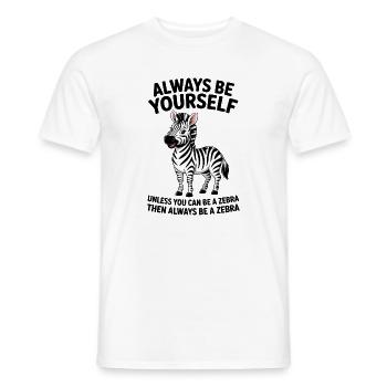 Zebra Spruch Lustiges Zebra Geschenk - Männer T-Shirt - Weiß - Vorne - AI Model Male 178 dark (178cm)