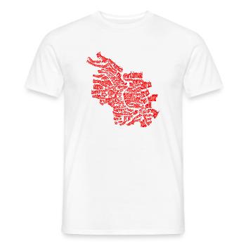 Cologne - 86 Veedel Rut un Wiess - Men's T-Shirt - white - Front - AI Model Male 178 dark (178cm)