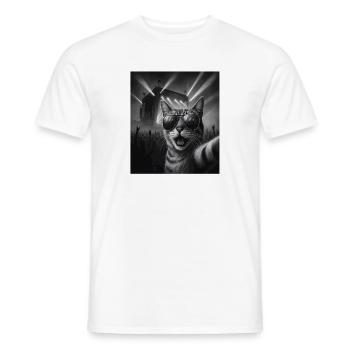 Katze Musik Heavy Metal Katzen Geschenkidee Lustig - Männer T-Shirt - Weiß - Vorne - AI Model Male 178 dark (178cm)