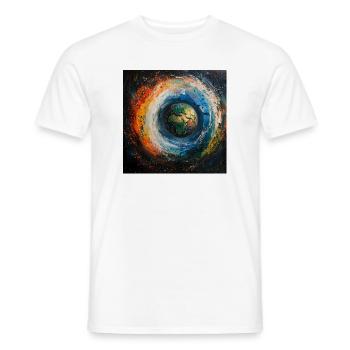 Erdwelt im Farbwirbel - Männer T-Shirt - Weiß - Vorne - AI Model Male 178 dark (178cm)