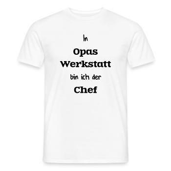 In Opas Werkstatt - Männer T-Shirt - Weiß - Vorne - AI Model Male 178 dark (178cm)