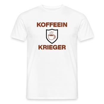 Accro à la caféine, prêt à affronter tous les défis au travail - T-shirt homme - blanc - Devant - AI Model Male 178 dark (178cm)