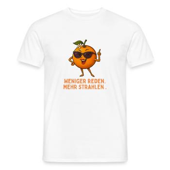 Moins de paroles, plus de brillance Orange - T-shirt homme - blanc - Devant - AI Model Male 178 dark (178cm)