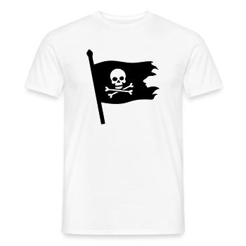 Pirate Skull Jolly Roger - Men's T-Shirt - white - Front - AI Model Male 178 dark (178cm)