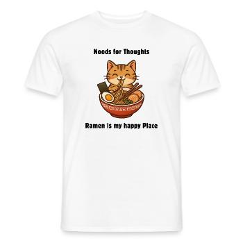 Chat ramen mignon – T-shirt chat nouilles rigolo - T-shirt homme - blanc - Devant - AI Model Male 178 dark (178cm)