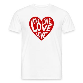 Herz Love Typo Muster - Männer T-Shirt - Weiß - Vorne - AI Model Male 178 dark (178cm)