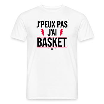 I can't I have basketball Humor Basketball - Men's T-Shirt - white - Front - AI Model Male 178 dark (178cm)