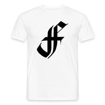 Abréviation de police Fraktur F - T-shirt homme - blanc - Devant - AI Model Male 178 dark (178cm)