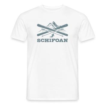 Schifoan | Après ski, winter sports, ski holidays - Men's T-Shirt - white - Front - AI Model Male 178 dark (178cm)