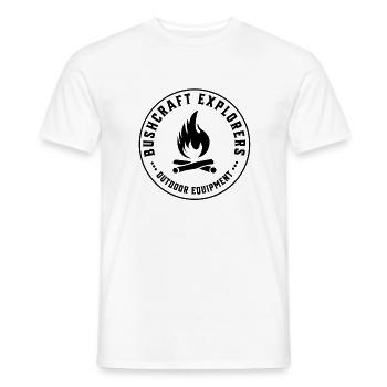Bushcraft Explorers Outdoor Survival Design - Men's T-Shirt - white - Front - AI Model Male 178 dark (178cm)