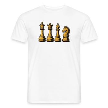 Pièces royales d’échecs vintage - T-shirt homme - blanc - Devant - AI Model Male 178 dark (178cm)