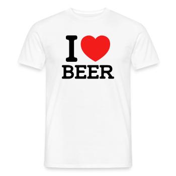 I love Beer (colors can be changed) - Men's T-Shirt - white - Front - AI Model Male 178 dark (178cm)