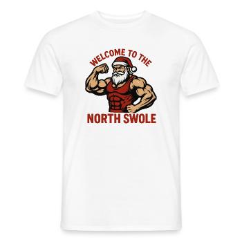 Bienvenue à l’entraînement de Noël drôle de North Swole - T-shirt homme - blanc - Devant - AI Model Male 178 dark (178cm)