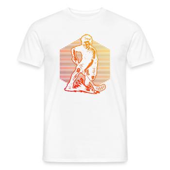 Minimalist floorball motif - Men's T-Shirt - white - Front - AI Model Male 178 dark (178cm)