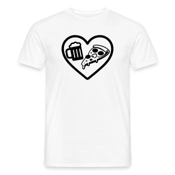 Heart Pizza Beer - Men's T-Shirt - white - Front - AI Model Male 178 dark (178cm)