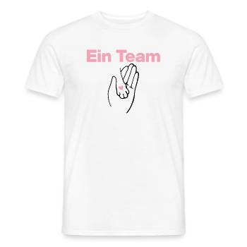 Ein Team, Mensch & Samtpfote, Katze, Katzenfans - Männer T-Shirt - Weiß - Vorne - AI Model Male 178 dark (178cm)