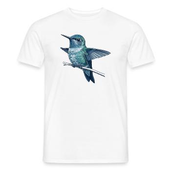 Colibri en reflet aquarelle - T-shirt homme - blanc - Devant - AI Model Male 178 dark (178cm)
