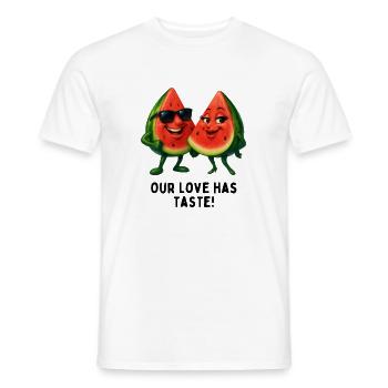 Melonenliebe mit Geschmack - Männer T-Shirt - Weiß - Vorne - AI Model Male 178 dark (178cm)