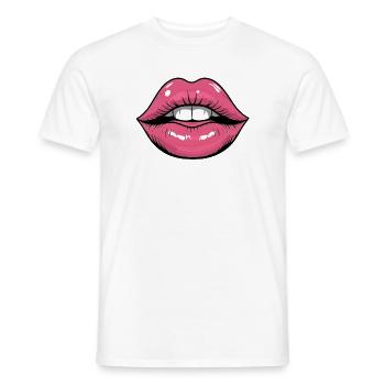 Pop Art Lips Gloss - Men's T-Shirt - white - Front - AI Model Male 178 dark (178cm)