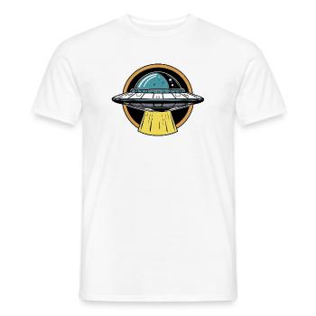 UFO-Lichtstrahl Cartoon - Männer T-Shirt - Weiß - Vorne - AI Model Male 178 dark (178cm)