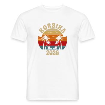 Korsika Retro Sonnenuntergang 2026 - Männer T-Shirt - Weiß - Vorne - AI Model Male 178 dark (178cm)