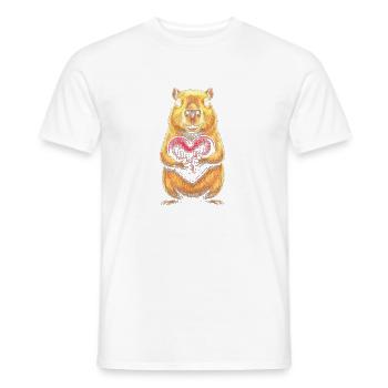 Beaver Heart Motif - Men's T-Shirt - white - Front - AI Model Male 178 dark (178cm)