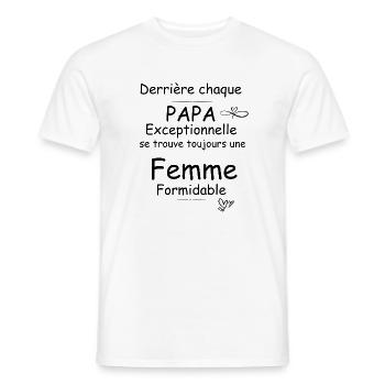 Derrière chaque PAPA Exceptionnelle se trouve touj - T-shirt homme - blanc - Devant - AI Model Male 178 dark (178cm)