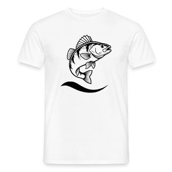 Springender Flussbarsch Angler Action - Männer T-Shirt - Weiß - Vorne - AI Model Male 178 dark (178cm)
