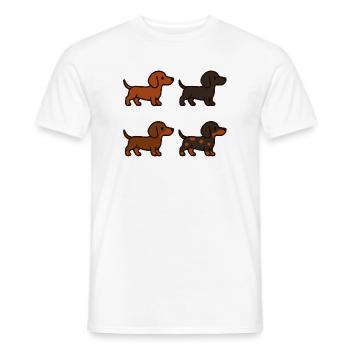 Cute Dachshund Dog Illustration Set - Men's T-Shirt - white - Front - AI Model Male 178 dark (178cm)
