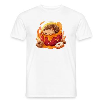 Kuscheliger Igel im Donut - Männer T-Shirt - Weiß - Vorne - AI Model Male 178 dark (178cm)