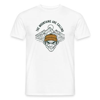 The Mountains are calling - Men's T-Shirt - white - Front - AI Model Male 178 dark (178cm)