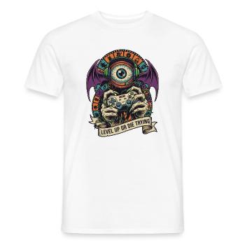 Level Up Eye Monster Controller - Men's T-Shirt - white - Front - AI Model Male 178 dark (178cm)