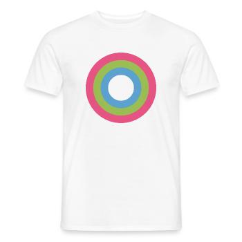Konzentrische Ringpalette LGBTQ polysexuell - Männer T-Shirt - Weiß - Vorne - AI Model Male 178 dark (178cm)