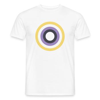 Konzentrische Ringpalette LGBTQ Non-Binär - Männer T-Shirt - Weiß - Vorne - AI Model Male 178 dark (178cm)