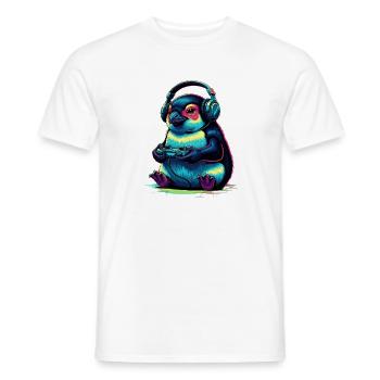 Pengiun Gaming Jeux vidéo Animaux Drôles Pengiun - T-shirt homme - blanc - Devant - AI Model Male 178 dark (178cm)