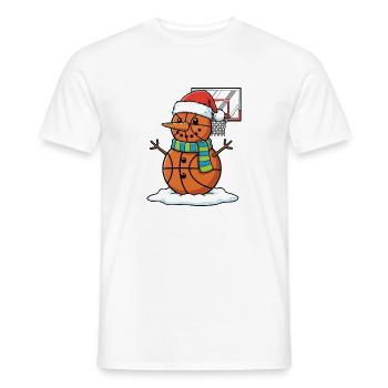 Basketball Snowman Xmas Graphic for Bball Fans Kid - Men's T-Shirt - white - Front - AI Model Male 178 dark (178cm)