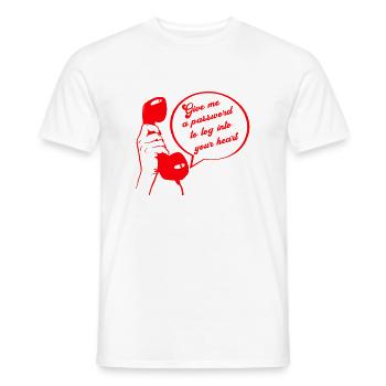 Conception rétro de téléphone, conversation drôle : donne-moi - T-shirt homme - blanc - Devant - AI Model Male 178 dark (178cm)