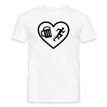 Heart Beer Running Humor - Men's T-Shirt - white - Front - AI Model Male 178 dark (178cm)