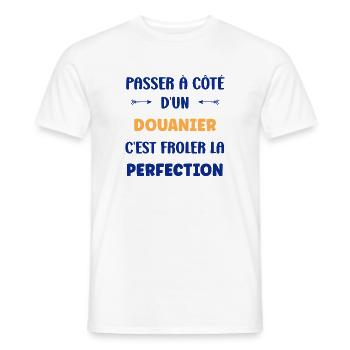 Frôler la perfection avec douanier - T-shirt homme - blanc - Devant - AI Model Male 178 dark (178cm)