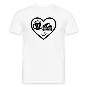 Heart Beer Raclette Humor - Männer T-Shirt - Weiß - Vorne - AI Model Male 178 dark (178cm)