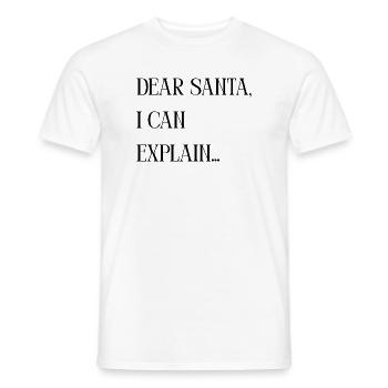 Title Dear Santa I can explain – Lustiger Spruch - Men's T-Shirt - white - Front - AI Model Male 178 dark (178cm)