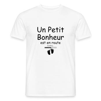 A Little Happiness Is on the Way - Big Announcement - Men's T-Shirt - white - Front - AI Model Male 178 dark (178cm)