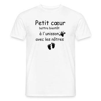 Kleine Herz-Mama | Papa |  Schwangerschaft - Männer T-Shirt - Weiß - Vorne - AI Model Male 178 dark (178cm)