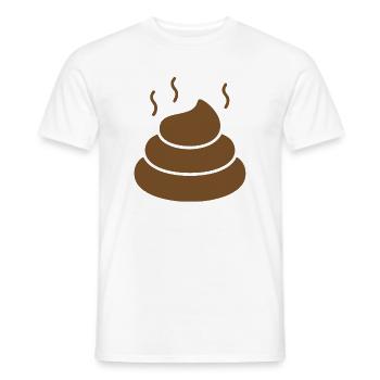 Brauner dampfender Emoticon Haufen - Männer T-Shirt - Weiß - Vorne - AI Model Male 178 dark (178cm)