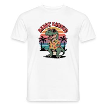 Papa Saurus Dinosaure - T-shirt homme - blanc - Devant - AI Model Male 178 dark (178cm)